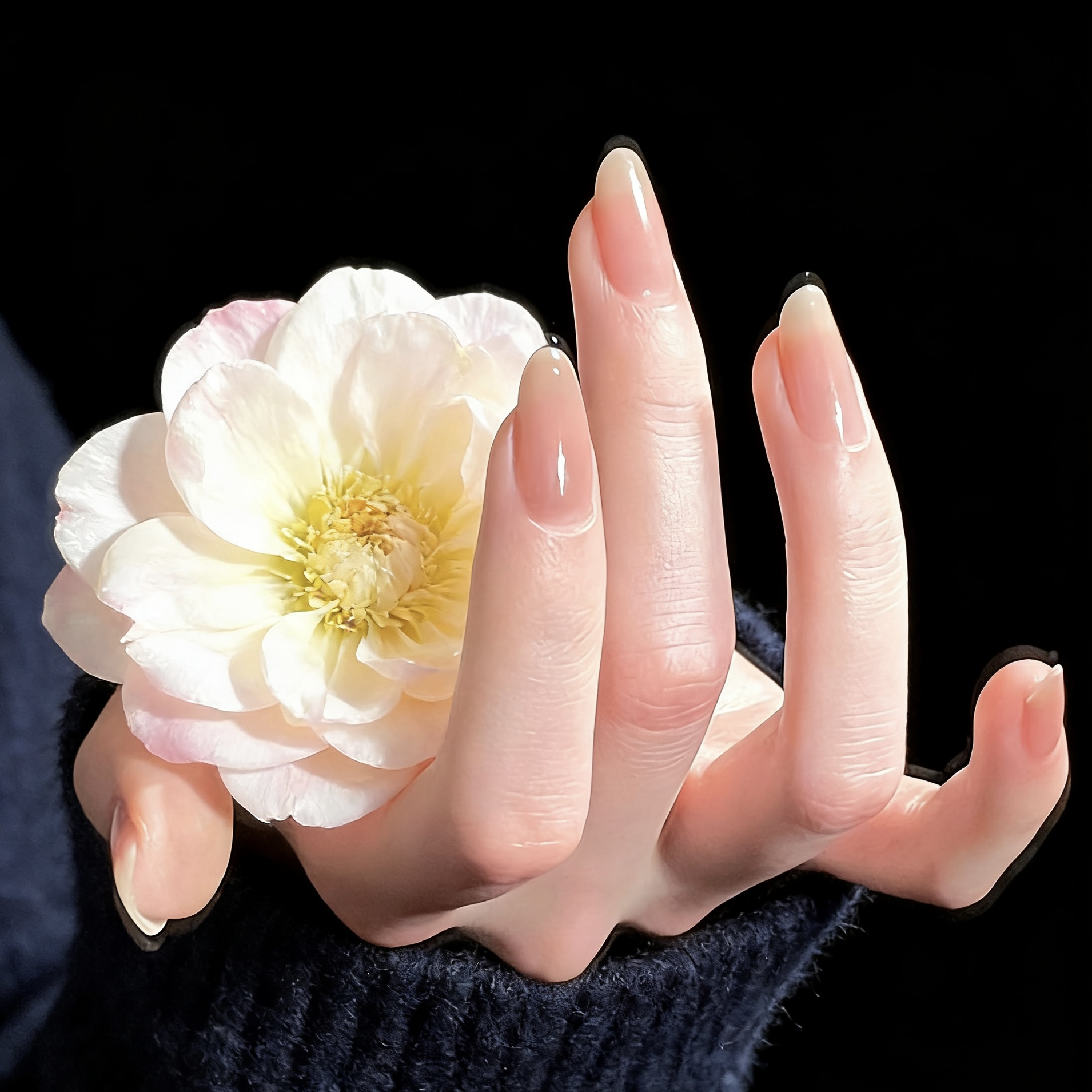 【甘露寺】原创猫眼手工穿戴甲裸色纯手工穿戴甲片纯欲风冰透美甲