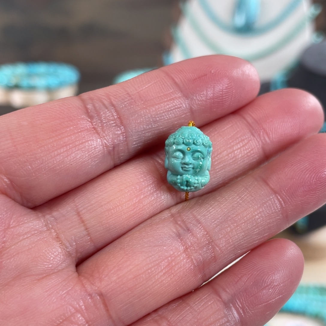 绿松石未镶嵌套链9+宝宝佛