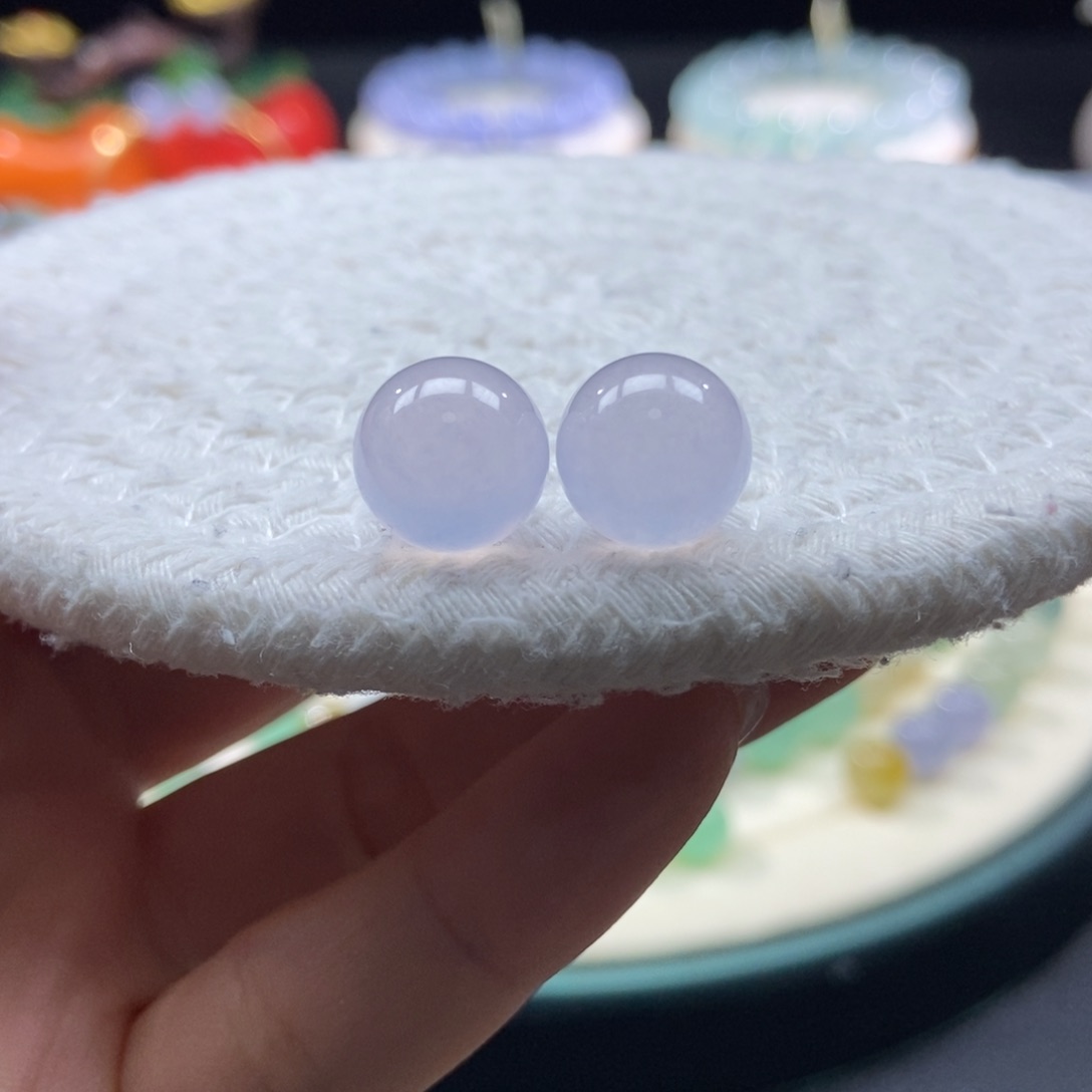 翡翠颈饰未镶嵌冰红粉圆珠11.3mm多样性发其一