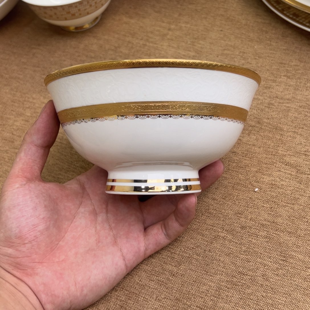 瓷片6寸高脚碗孤品微瑕