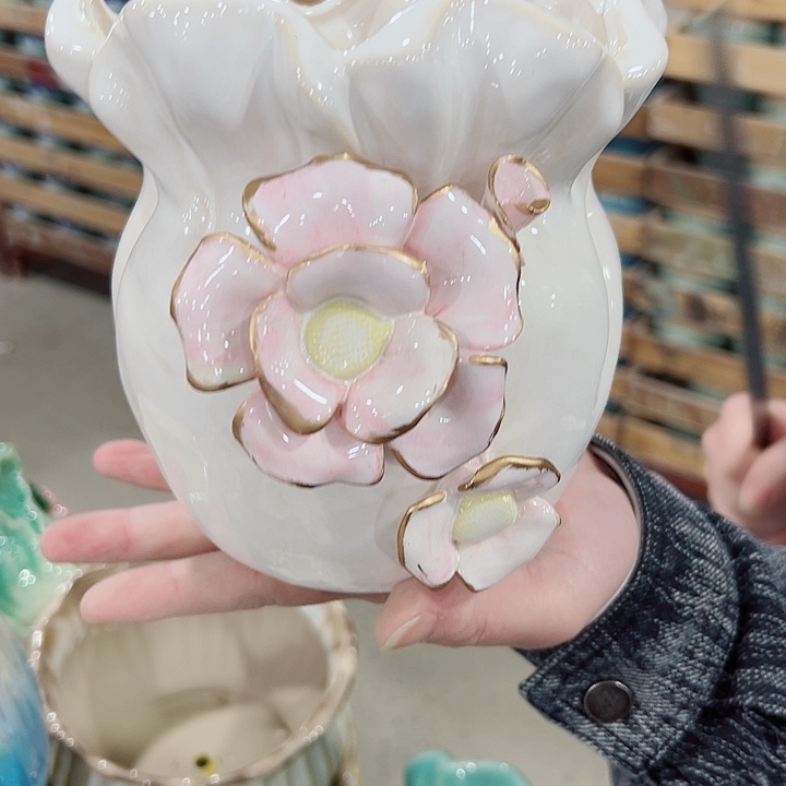 有孔.凑满10元发货多肉陶瓷花盆！