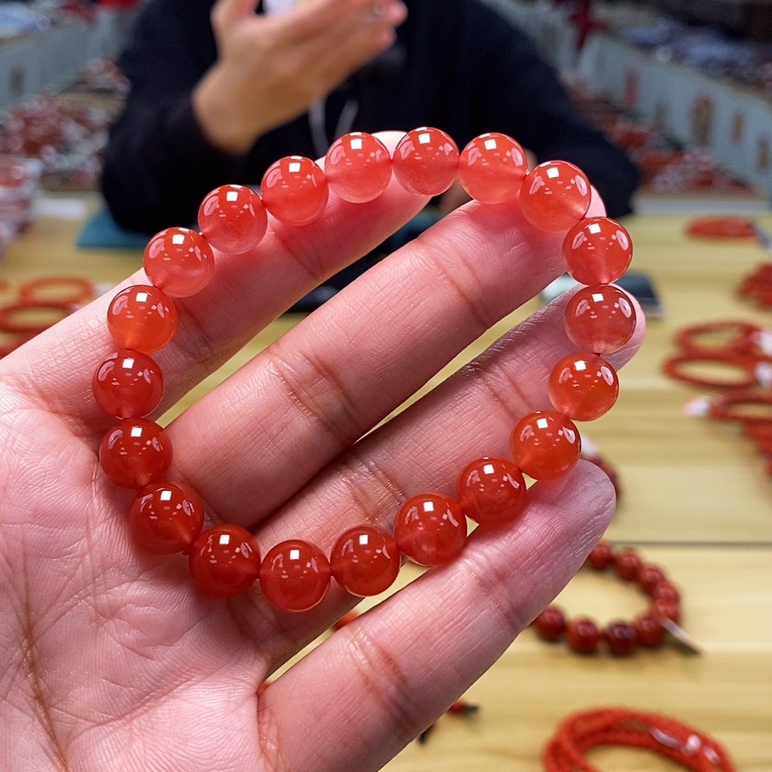 南红玛瑙9.5mm（多样性发一）未镶嵌木