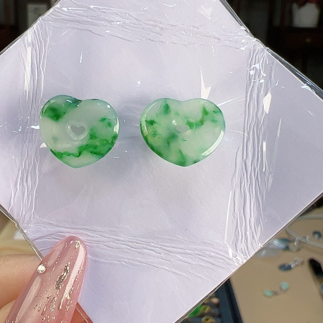 翡翠耳饰未镶嵌固定链接勿拍