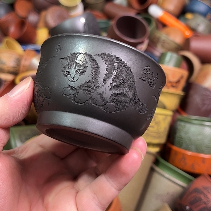 紫砂茶杯全手工紫砂主人杯