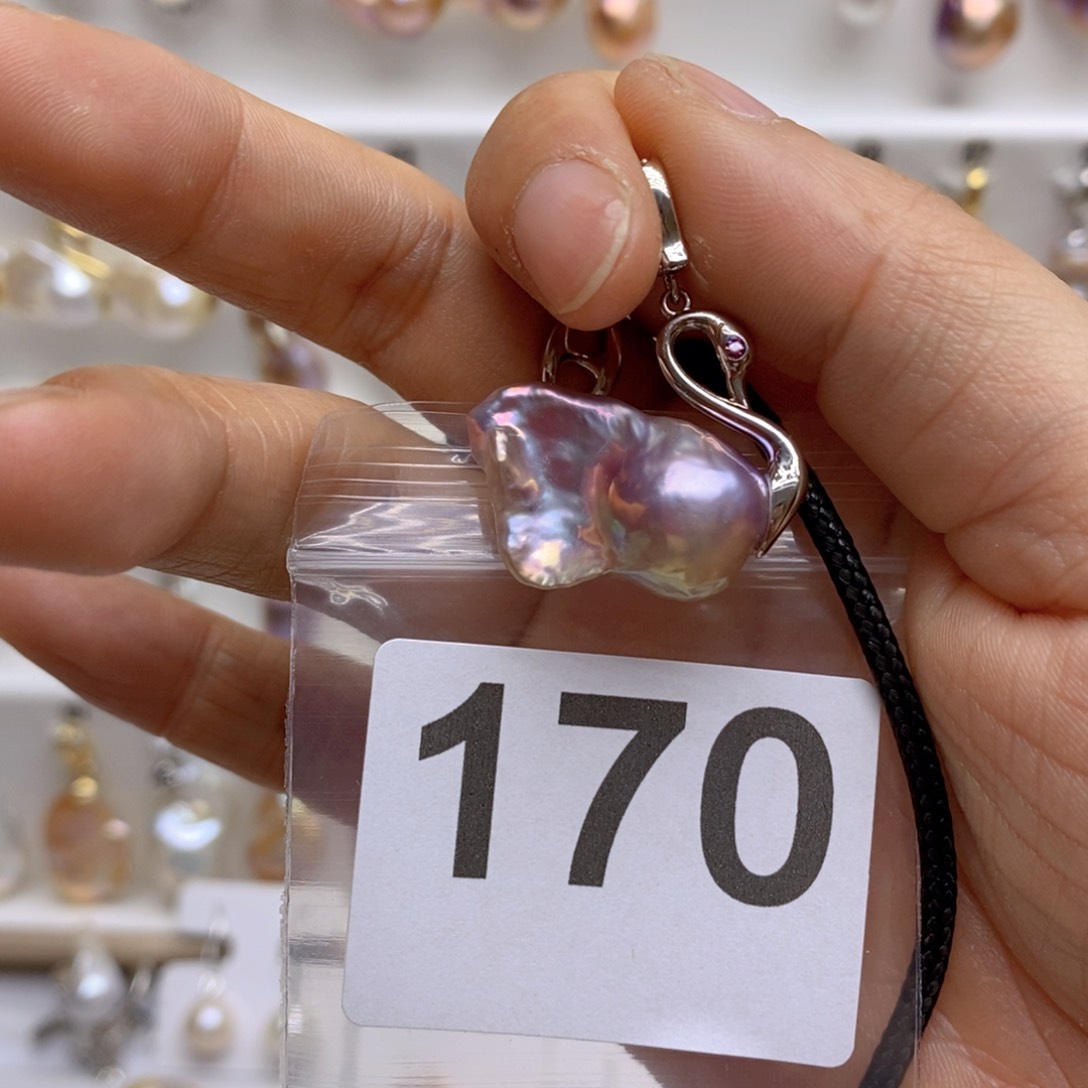 淡水珍珠颈饰银S925镶嵌170