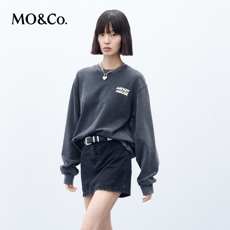 【赵老板专属】MOCO短款卫衣剪影数码印花胶印棉质MBC3SWS007