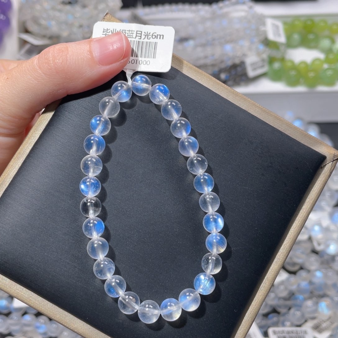 手链长石未镶嵌毕业级蓝月光6mm