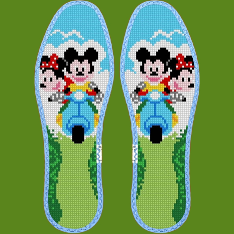 鸿运玫瑰十字绣鞋垫印花半成型舒适透气吸汗纯棉布2025年新款男女