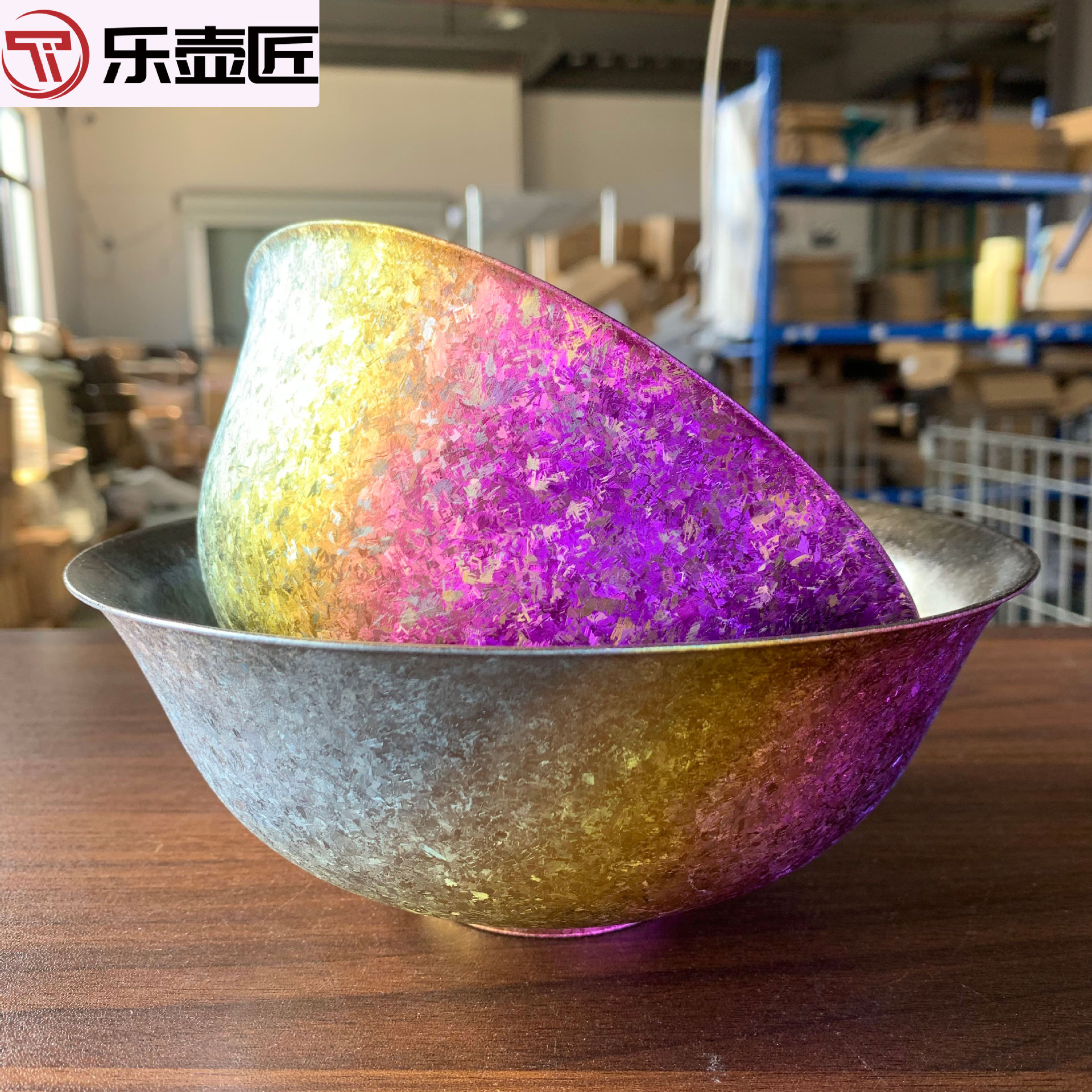 纯钛彩色冰花面碗加厚双层家用饭碗防烫隔热礼品碗个人专用饭碗