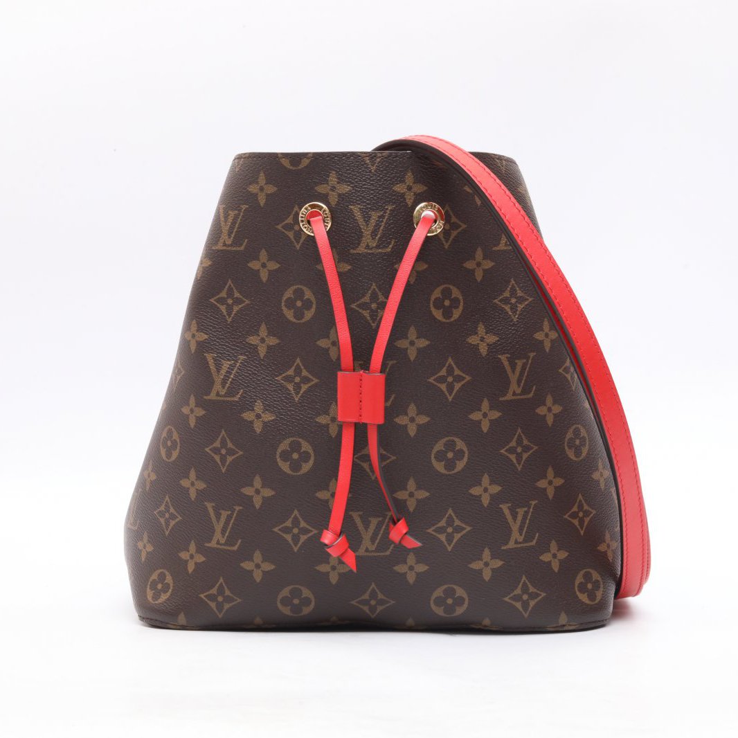 99新 LouisVuitton/路易威登 小花攀攀NÉONOÉ 水桶包 26 红色内里