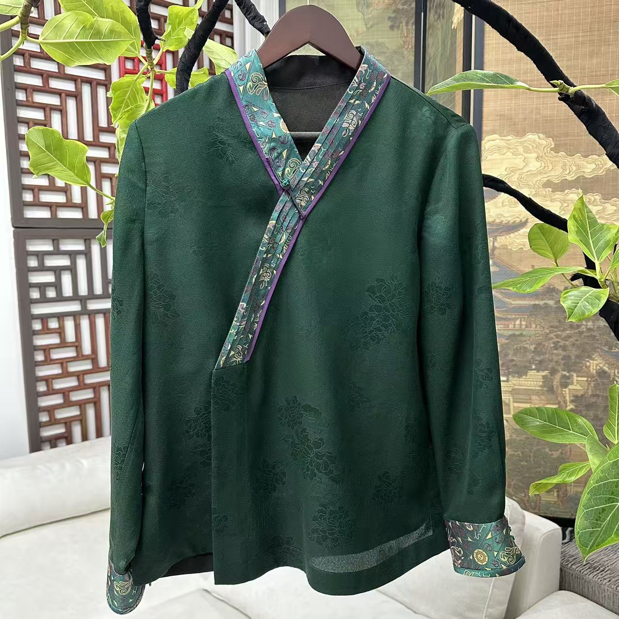 【黄心儿】花萝撞蜀锦汉服领上衣