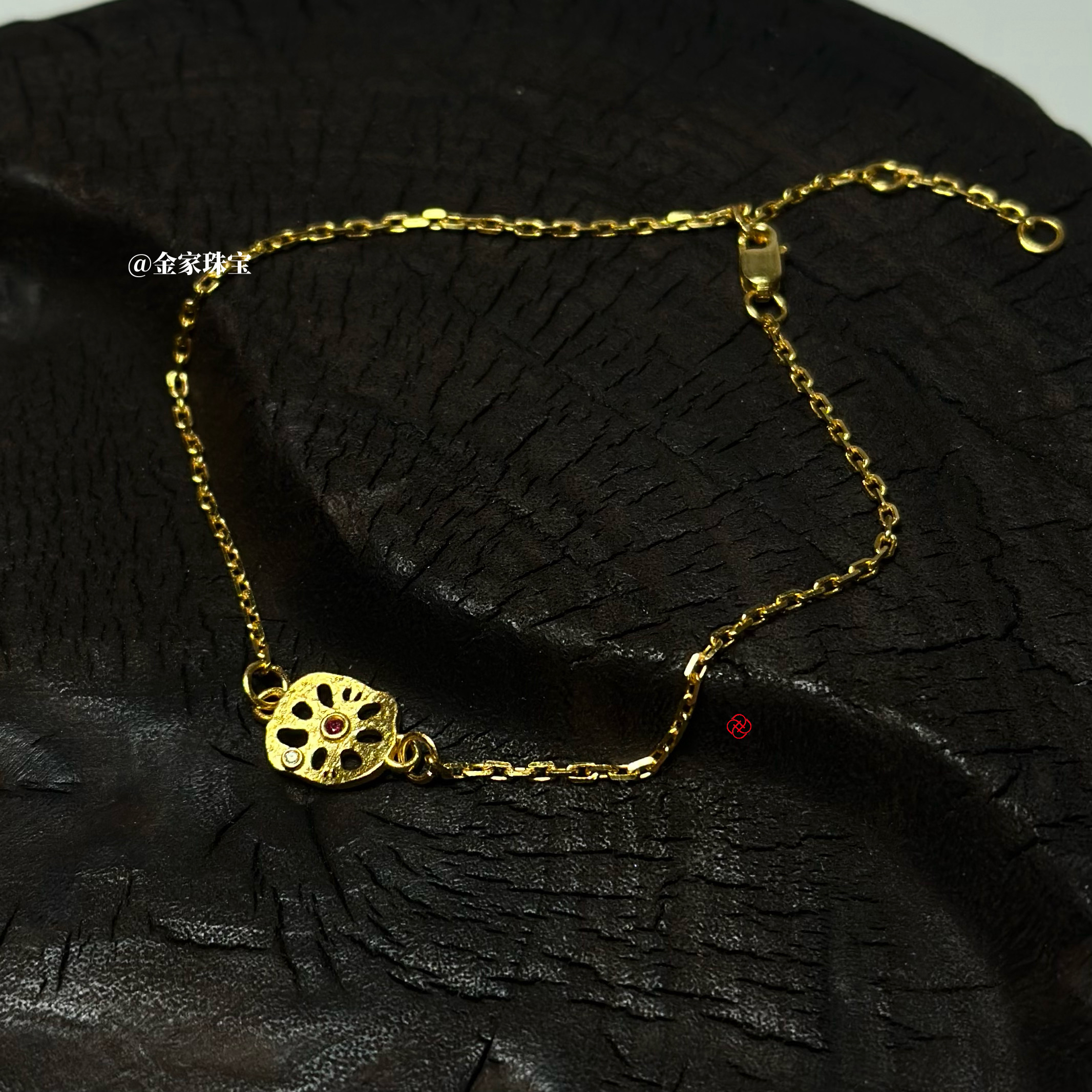 【金家】原创！路路通藕片黄金足金脚链 小众特别不撞款轻巧时髦
