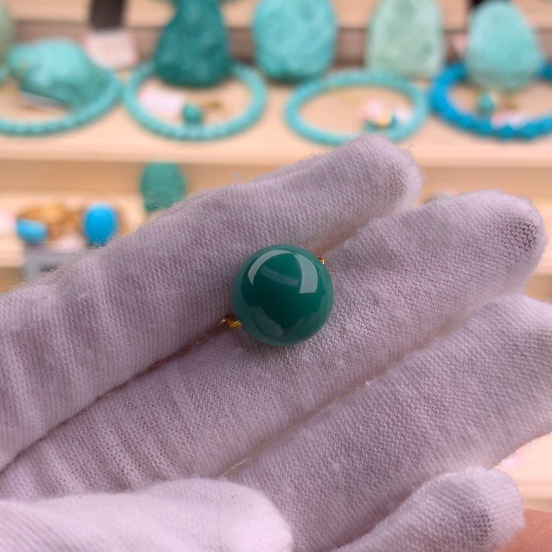 绿松石珠宝奇石未镶嵌12mm