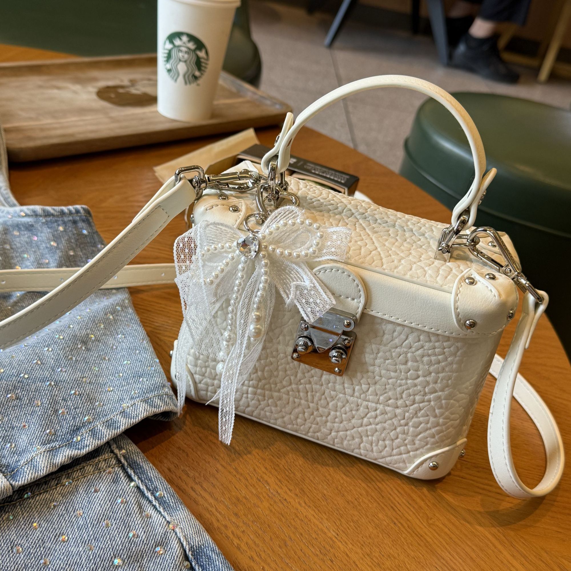 FOSSFISS【甜也】25新款百搭手提盒子包小众轻奢单肩斜挎包月光宝盒