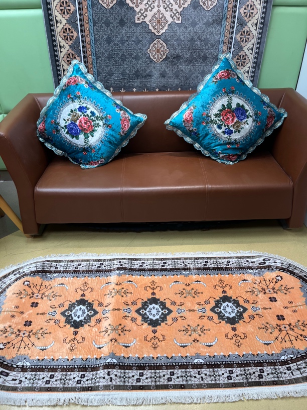 欧式名族风淡黄车仿羊绒