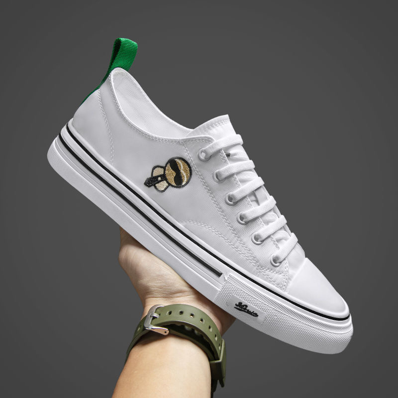 帆布鞋男春季2025年新款透气百搭休闲小白鞋男士低帮学生板鞋潮鞋