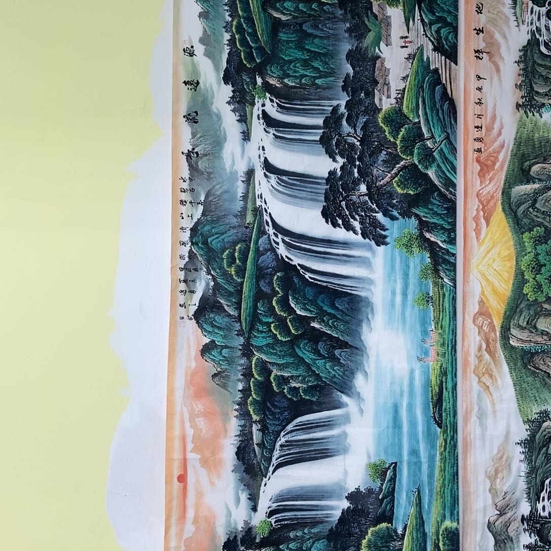 国画小八尺山水一副