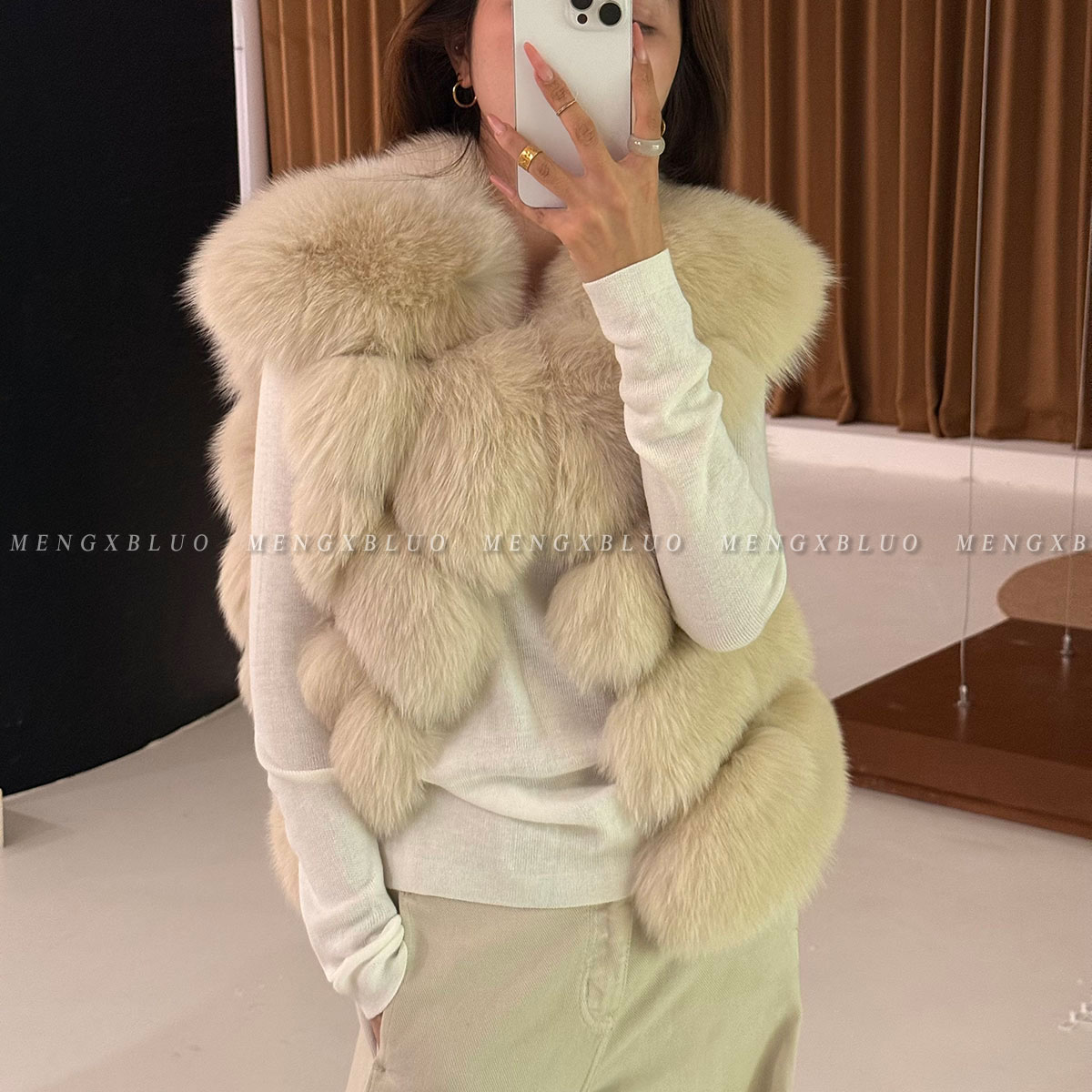 【娇娇女神】梦熙部落皮草M8112女装时尚潮流高端马甲皮草