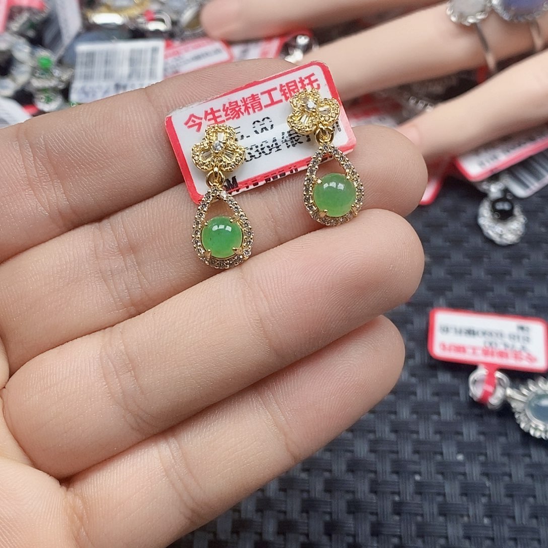 翡翠银S925镶嵌戒指