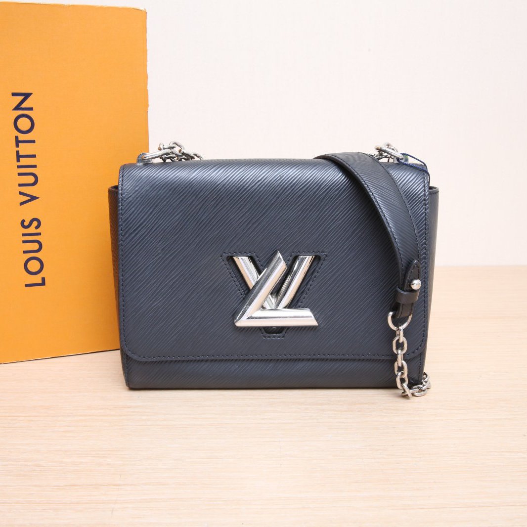 95新 LouisVuitton/路易威登 小花双双 TWIST中号 黑色 银扣 2018
