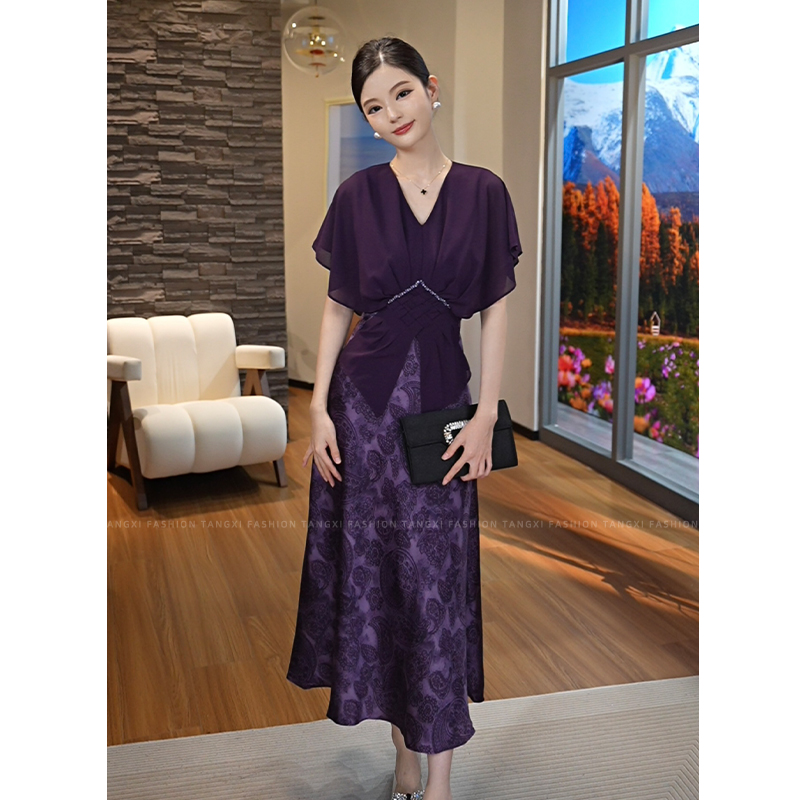 2025夏季新款【ZM-X872】轻奢韵味气质收腰优雅显瘦又显白大女主裙