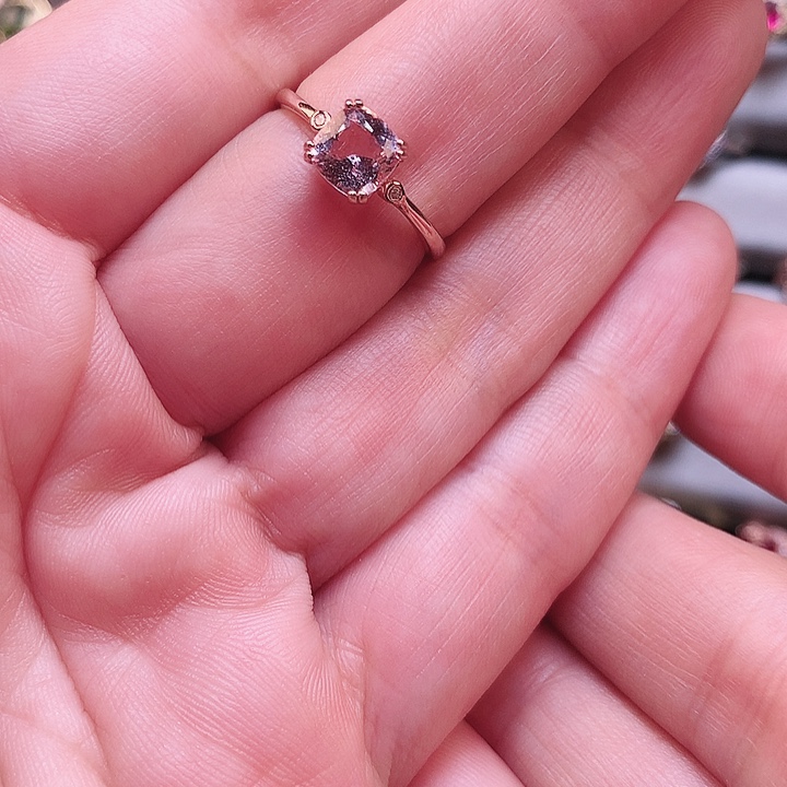 绿柱石戒指银S925镶嵌