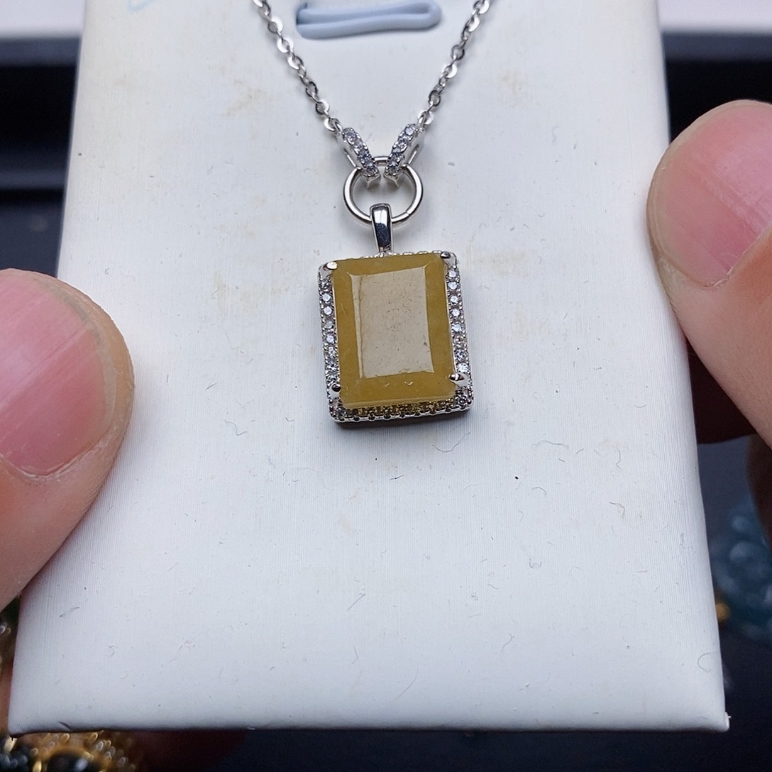 翡翠颈饰银S925镶嵌项链