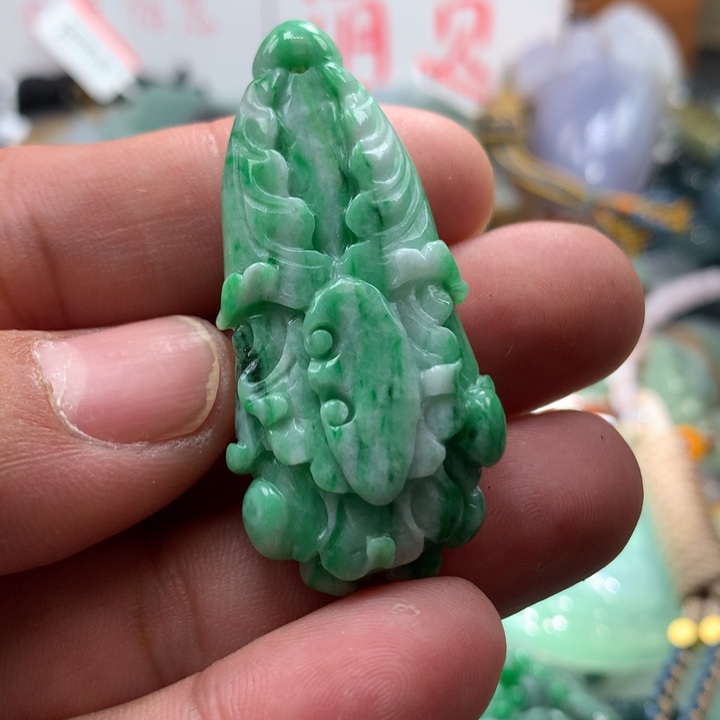 翡翠项链未镶嵌保真天然a货翡翠