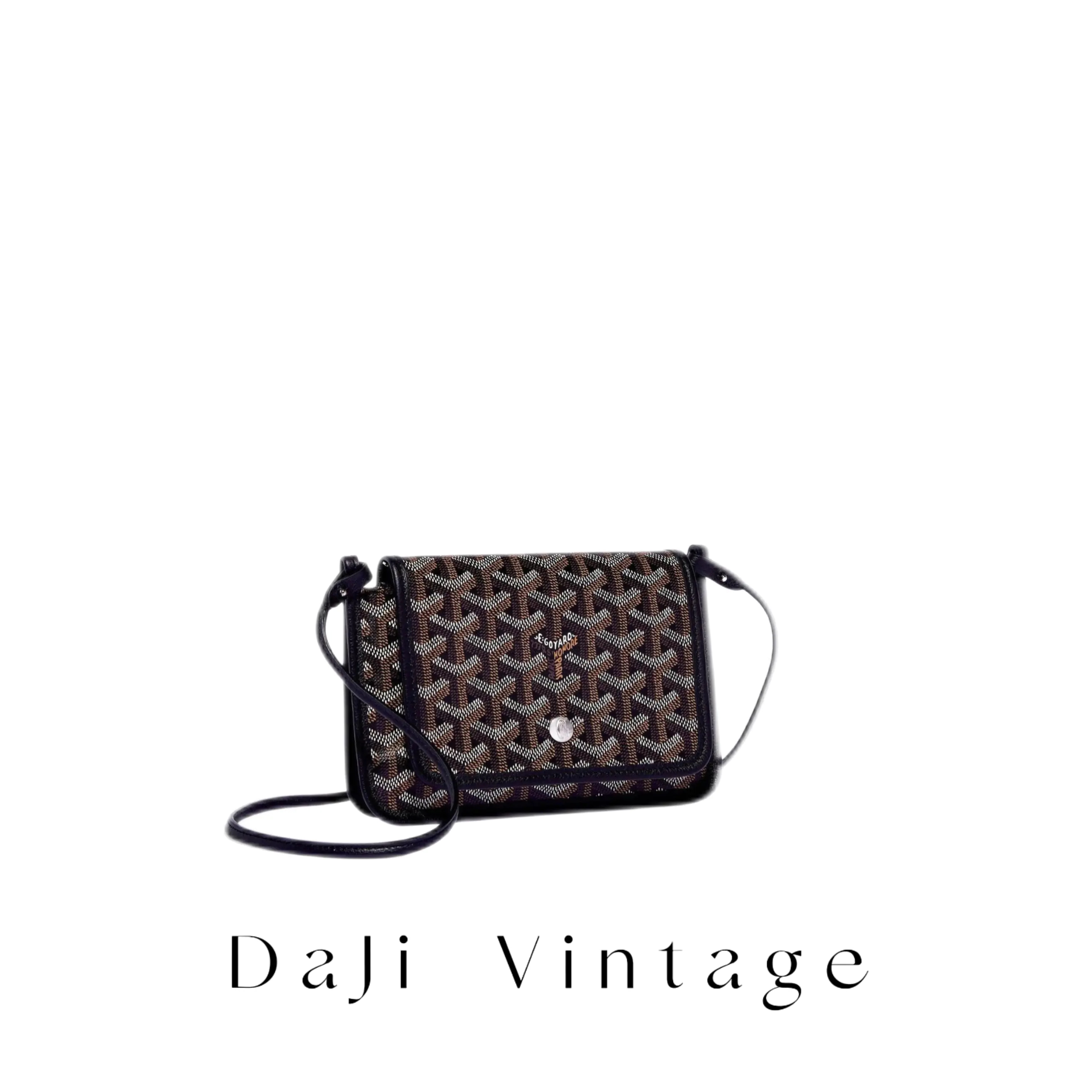 99新 Goyard 大吉中古/goyard戈雅黑老花信封包