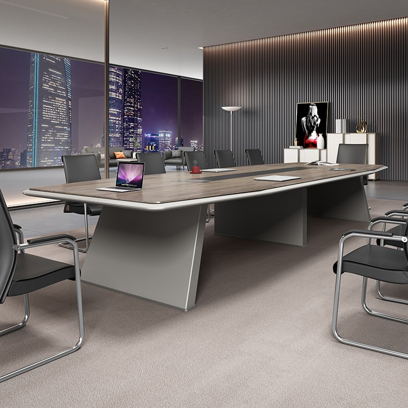 烤漆办公简易弧形会议桌长桌椅组合简约现代大小型洽谈室接待桌子