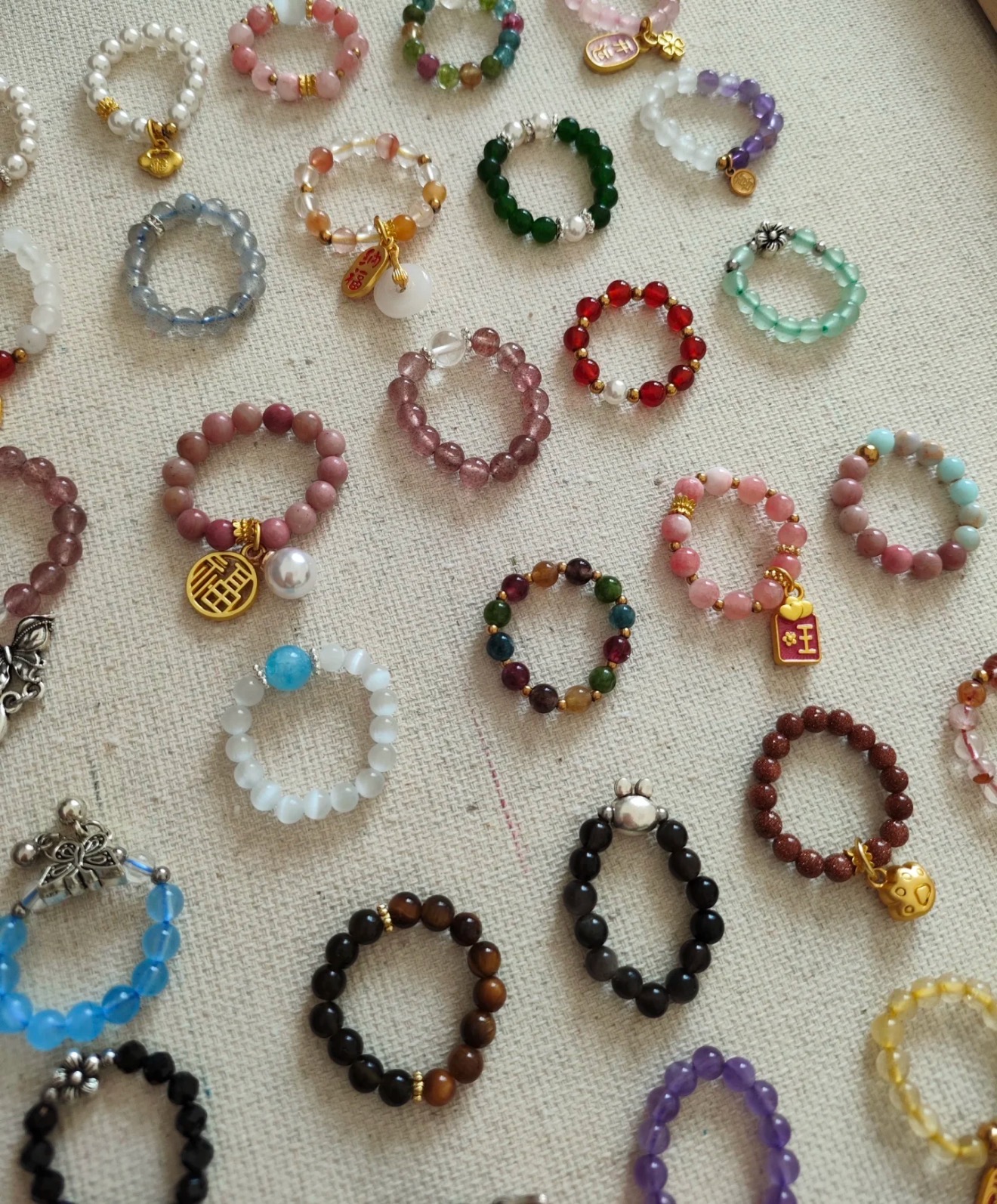 天然水晶玛瑙玉石DIY设计款戒指