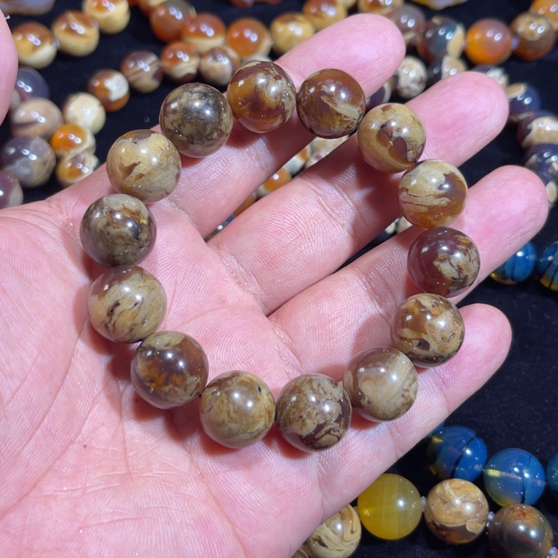 琥珀未镶嵌手链15规格根蜡溶洞手串