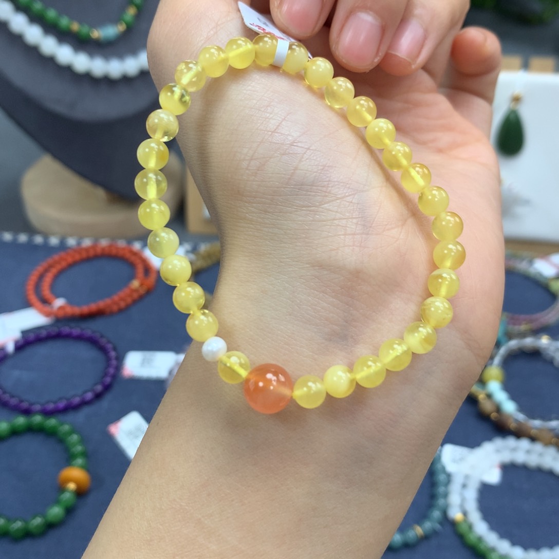 蜜蜡手链未镶嵌sj蜜蜡手链