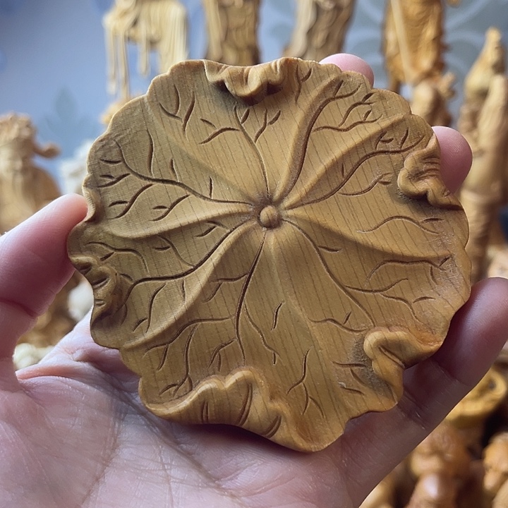 柏木（崖柏）荷叶杯垫直径8公分