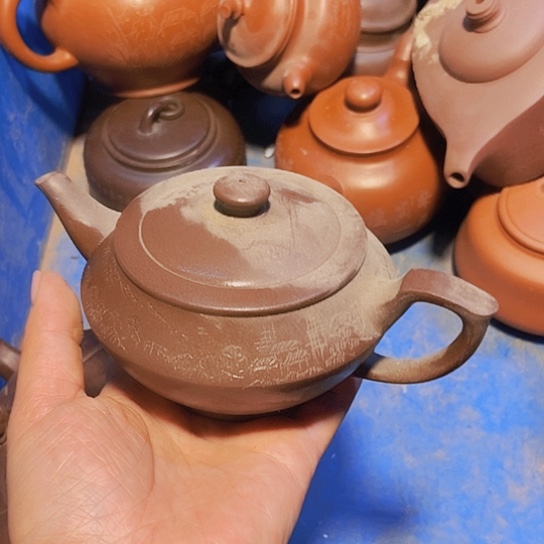 茶壶绿泥宜兴紫砂全手工制作