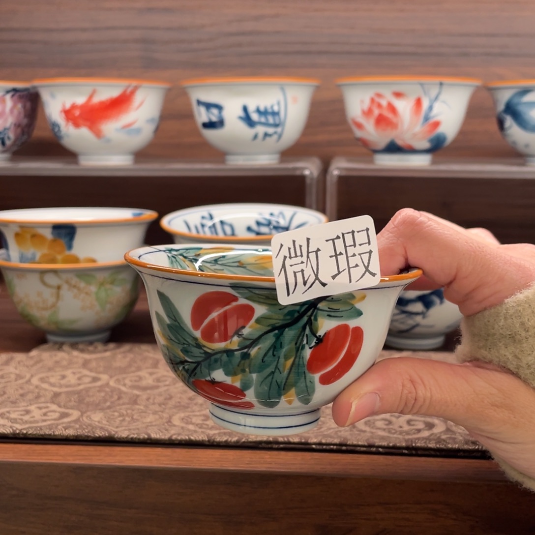 微瑕釉下彩纯手工绘制