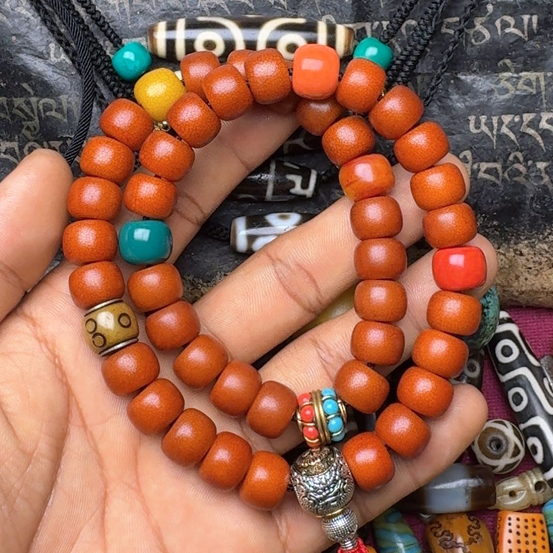 柏香籽/百香籽把件菩提根双圈