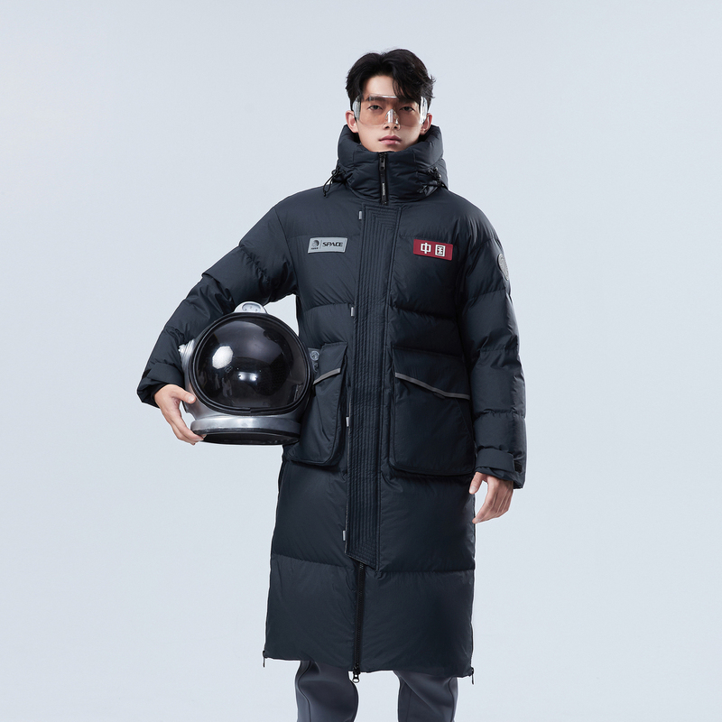 2024冬新款90绒中性长款太空系列时尚情侣外套羽绒服