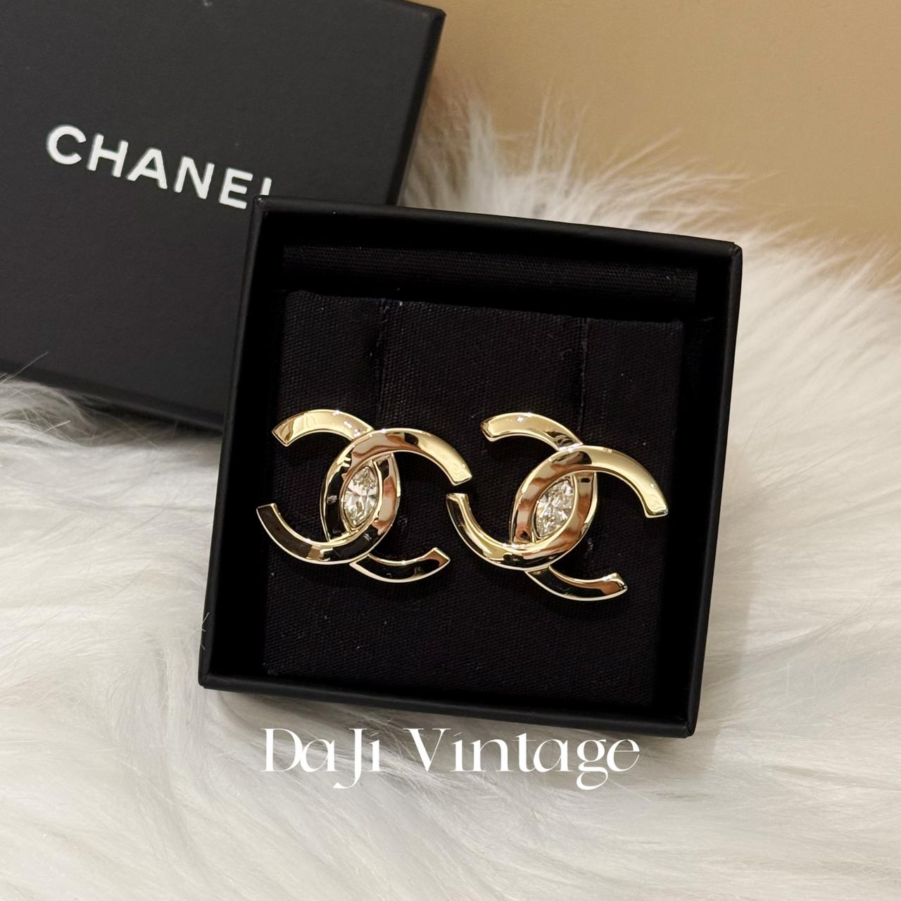 99新 Chanel/香奈儿 24期免息/大吉中古/大双c金色耳钉