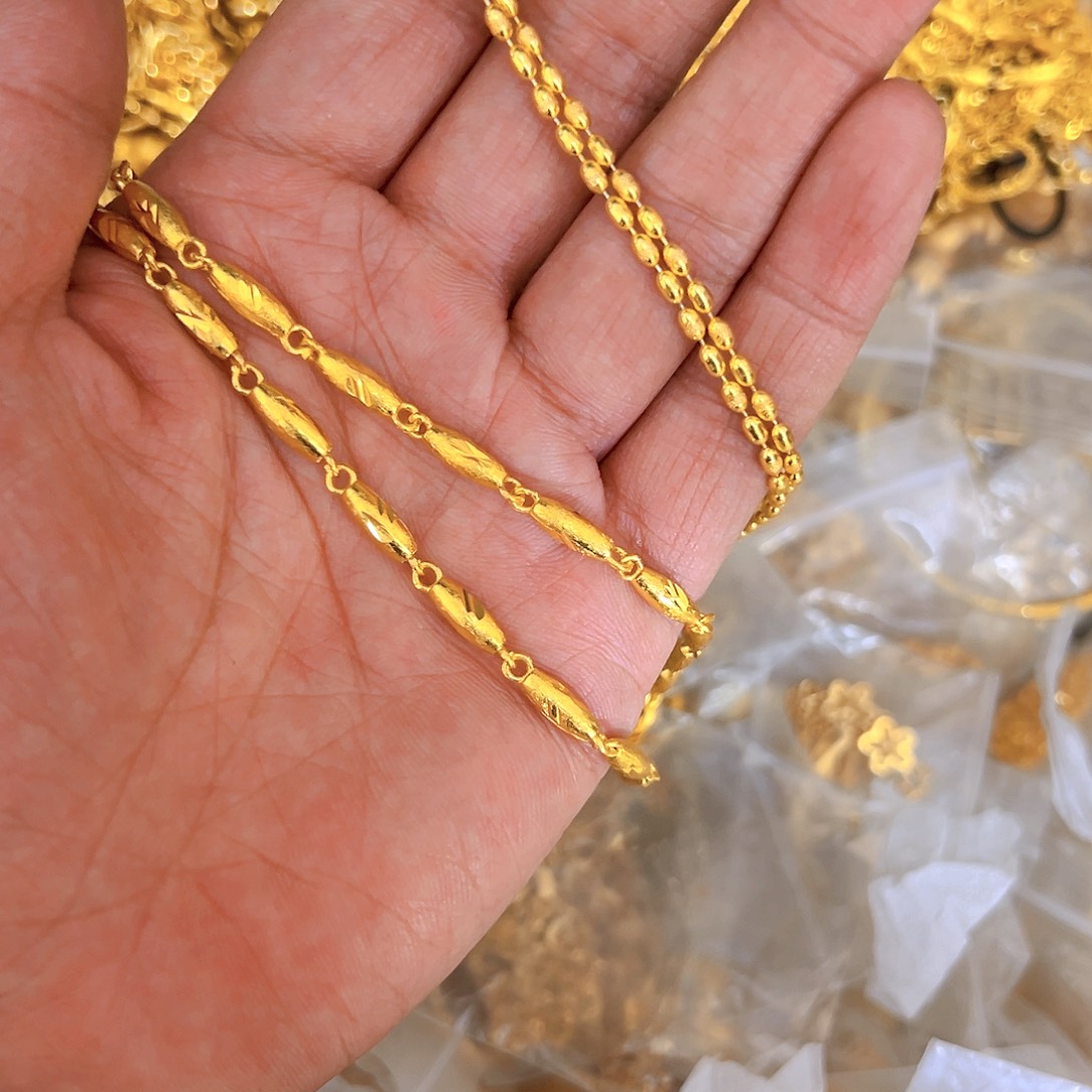 铜合金无橄榄和米粒项链