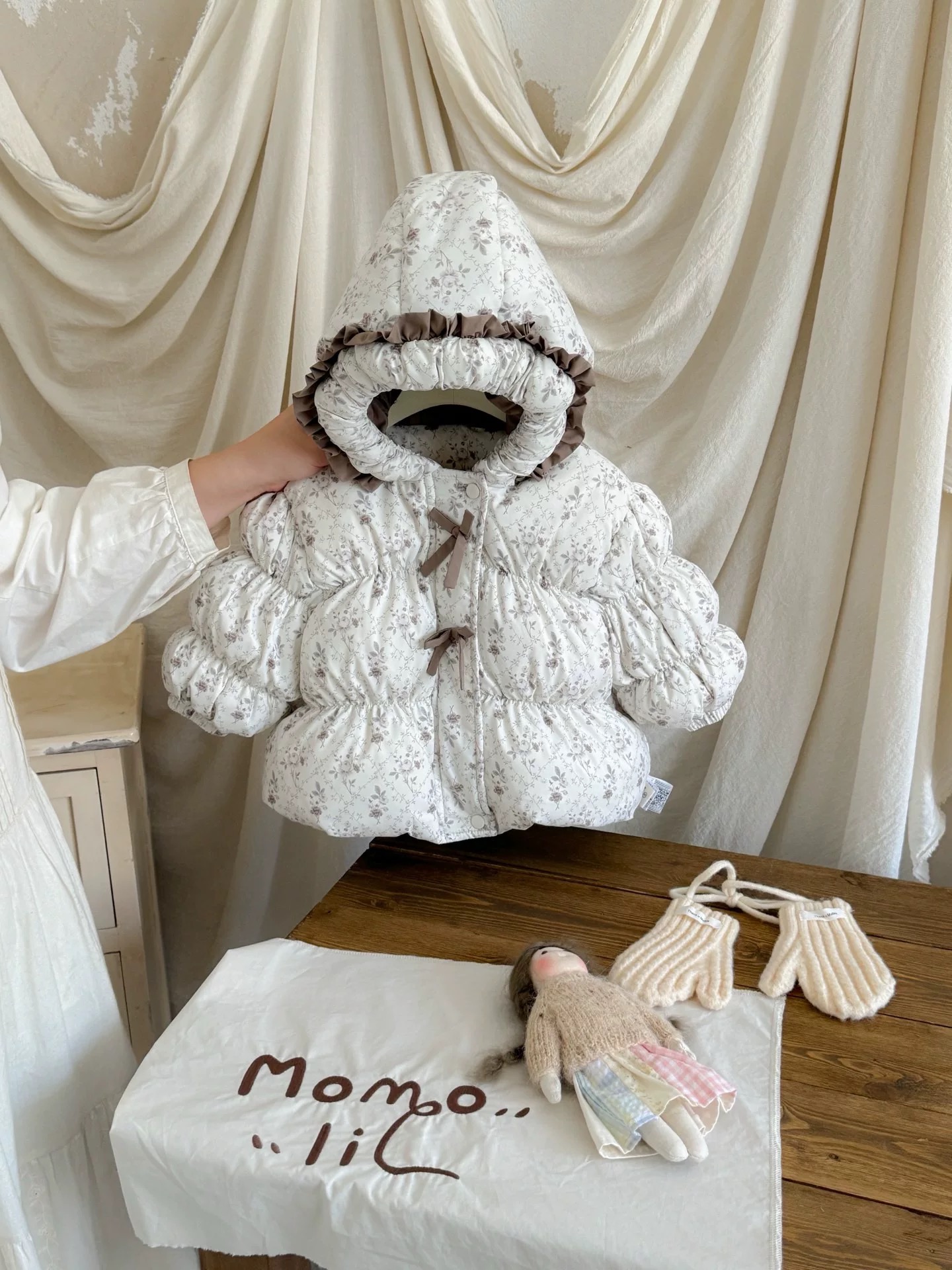 女童韩版森系法式田园风棉服外套C1