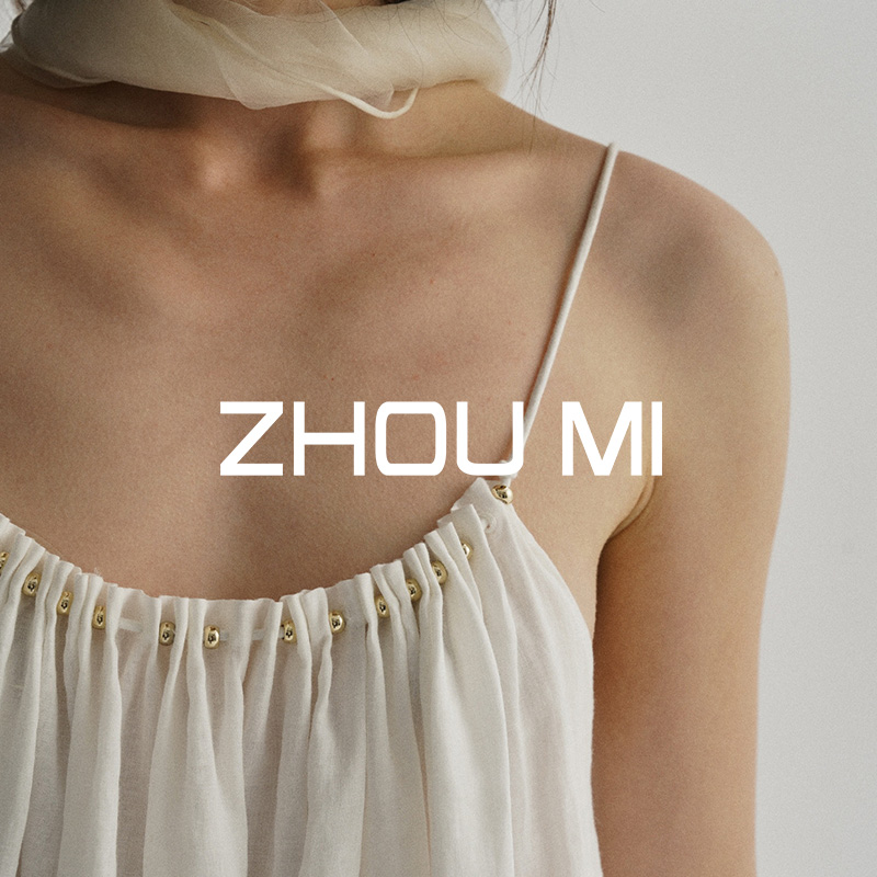 ZHOU MI “轻盈度假”抽褶串珠吊带上衣 ZS3295