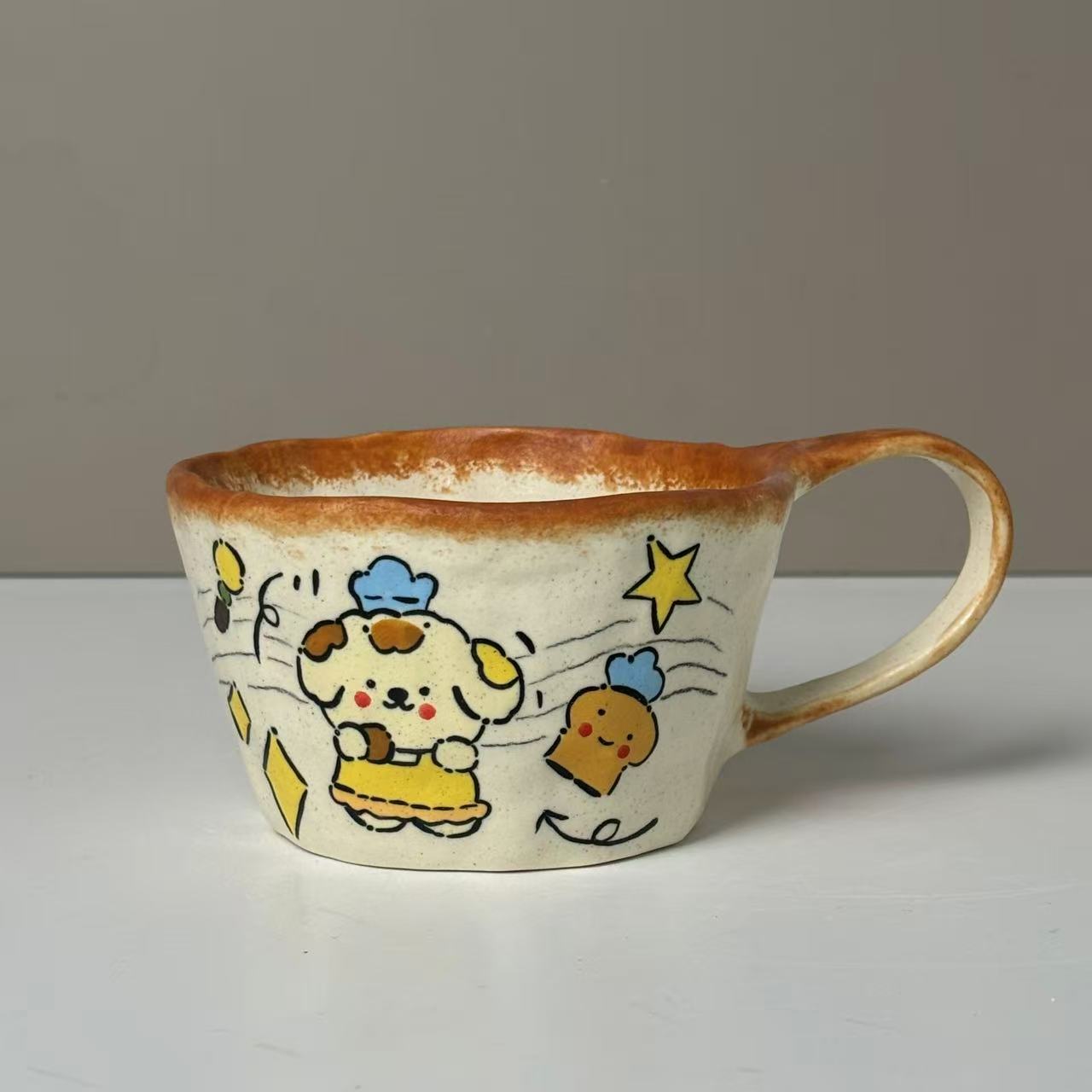 350听音乐小狗陶瓷水杯