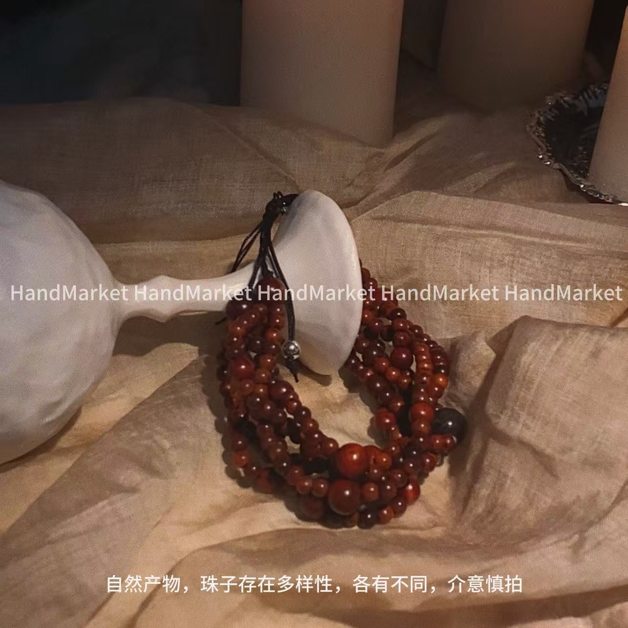 925银手链 JIUJIU【多层木质抽拉设计手串】百搭复古手工简约1209