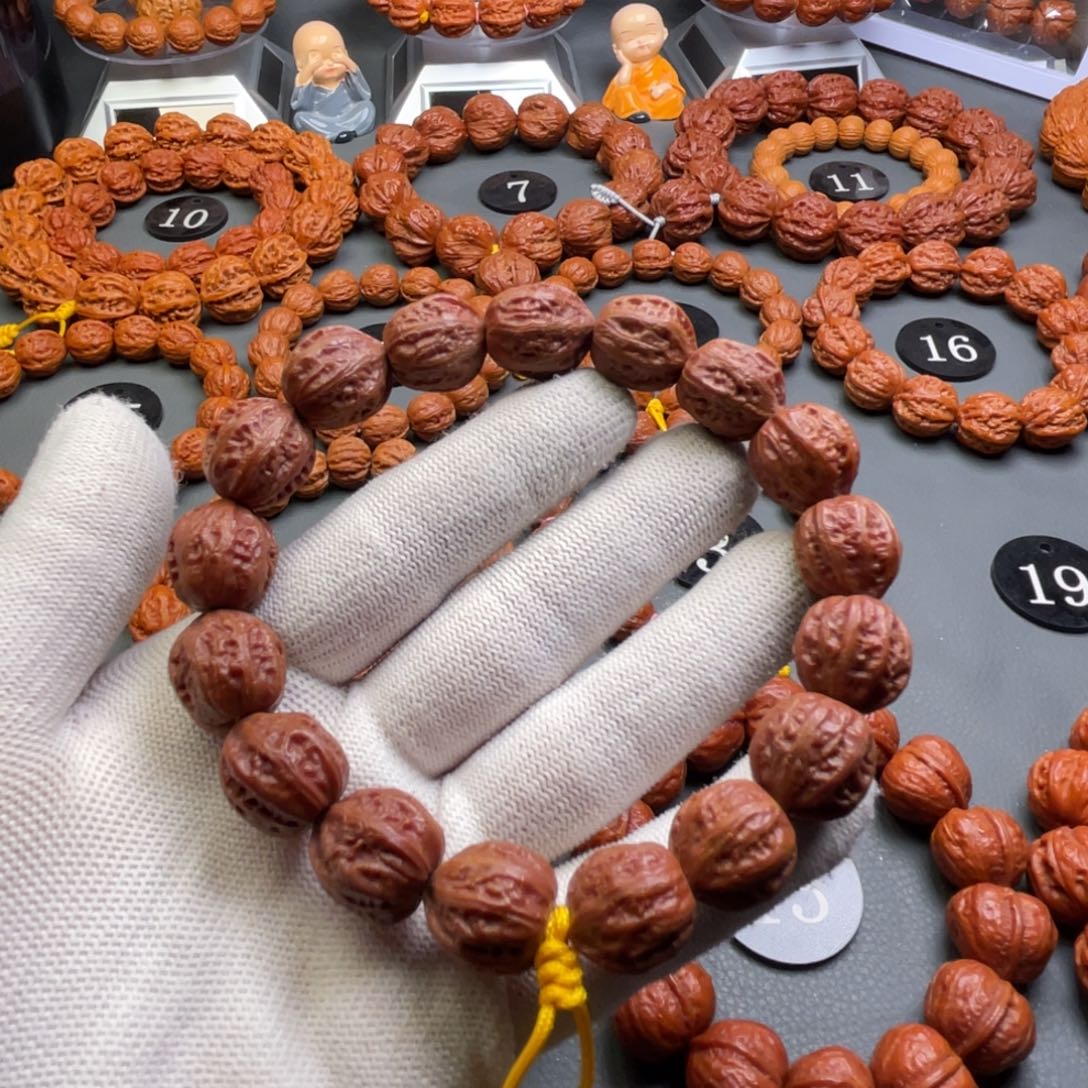 手串文玩核桃野生核桃桃心型京八棱秋子手持