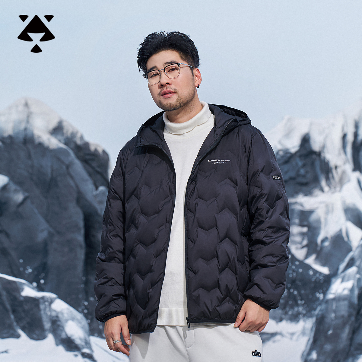 【内里石墨烯90白鹅绒】森老板轻熟男装冬季胖男生保暖蓄温羽绒服