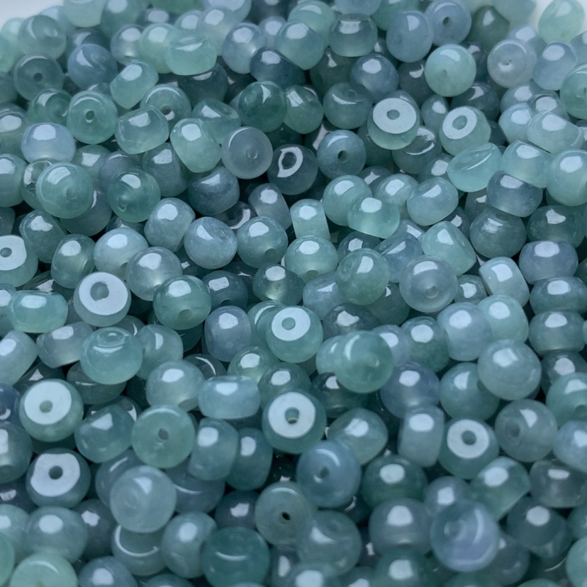 【闪购商品】翡翠手链未镶嵌卡3x5蓝水算盘100颗