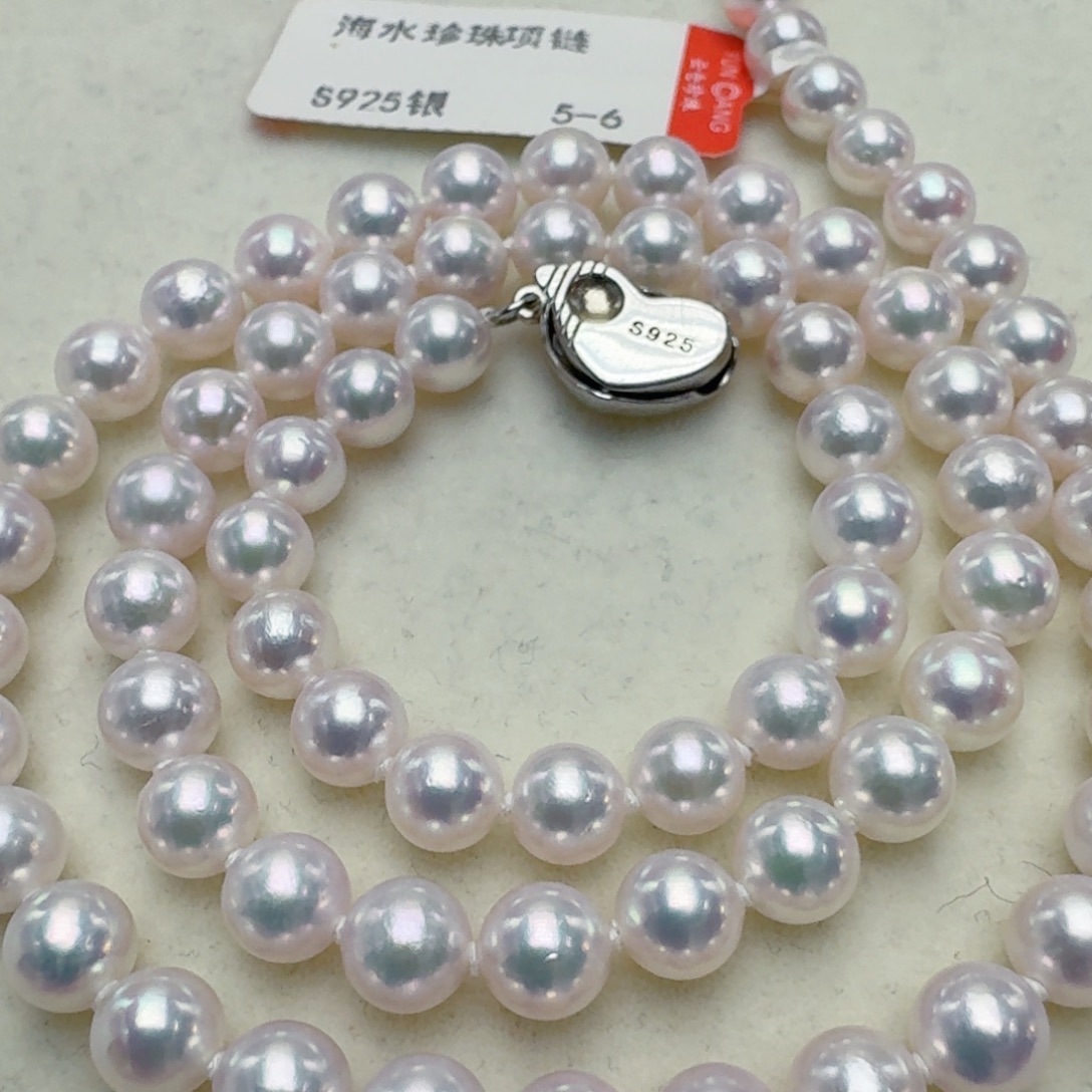 海水珍珠银S925镶嵌颈饰@@hf055