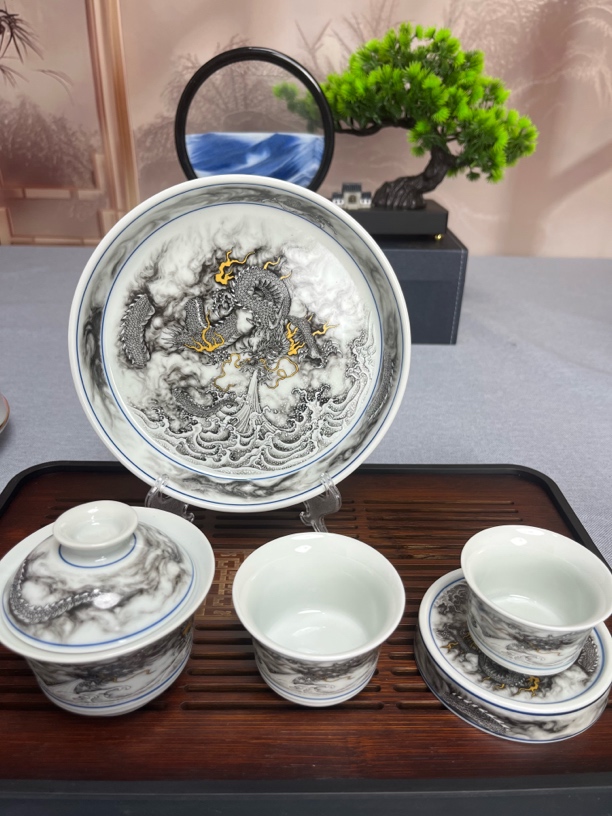 墨龙吸水五件套礼盒套装