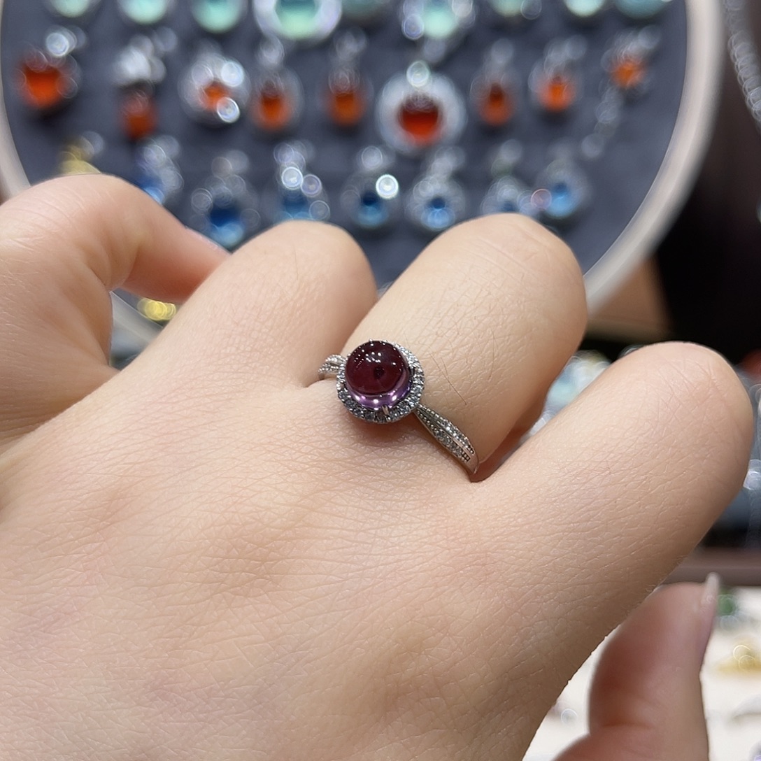 银S925镶嵌烟晶戒指